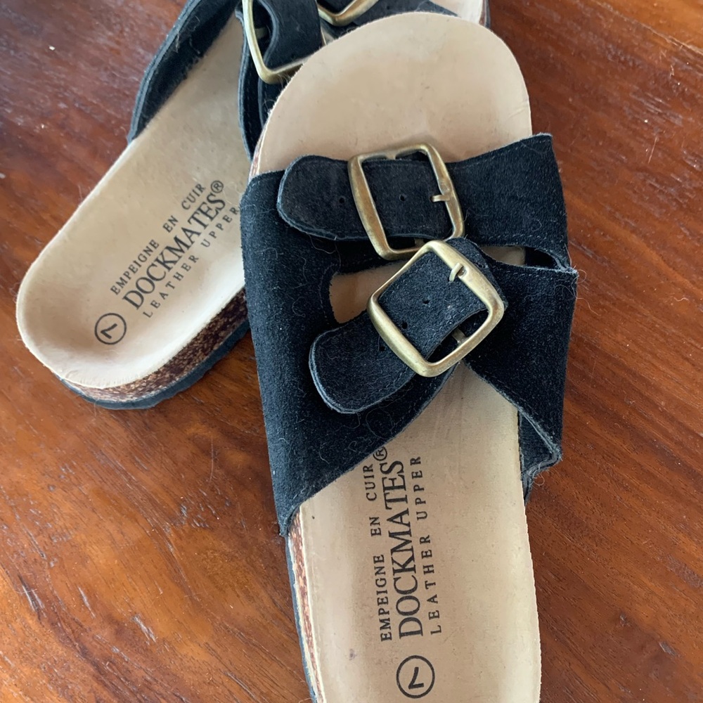 Black Suede Women's Sandals